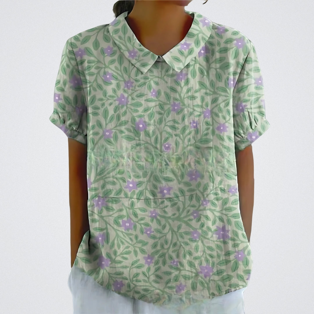Lina™ | Blouse Florale en Lin