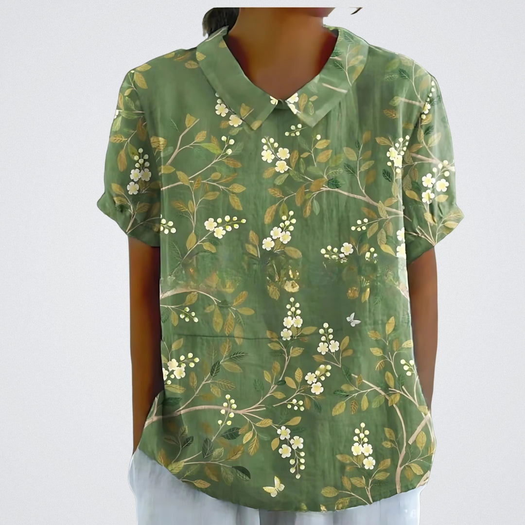 Lina™ | Blouse Florale en Lin