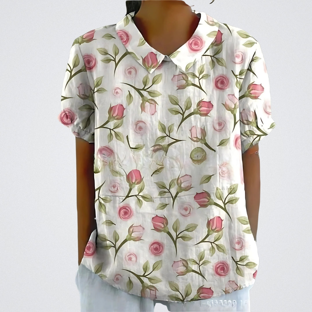 Lina™ | Blouse Florale en Lin