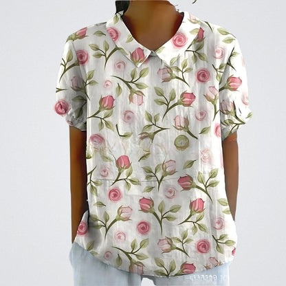 Lina™ | Blouse Florale en Lin
