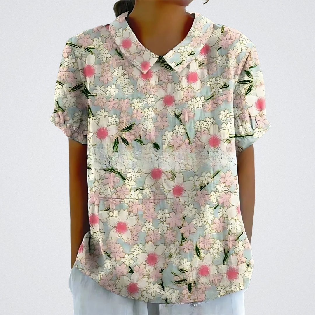 Lina™ | Blouse Florale en Lin
