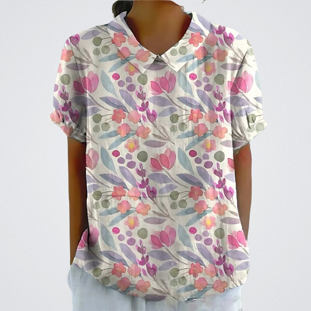 Lina™ | Blouse Florale en Lin