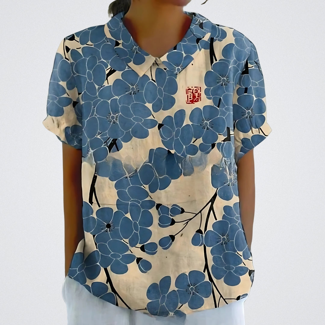 Lina™ | Blouse Florale en Lin