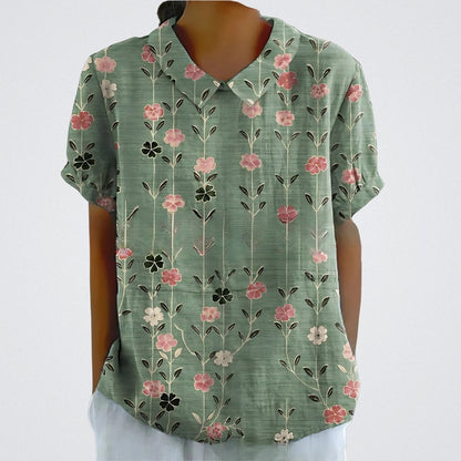 Lina™ | Blouse Florale en Lin