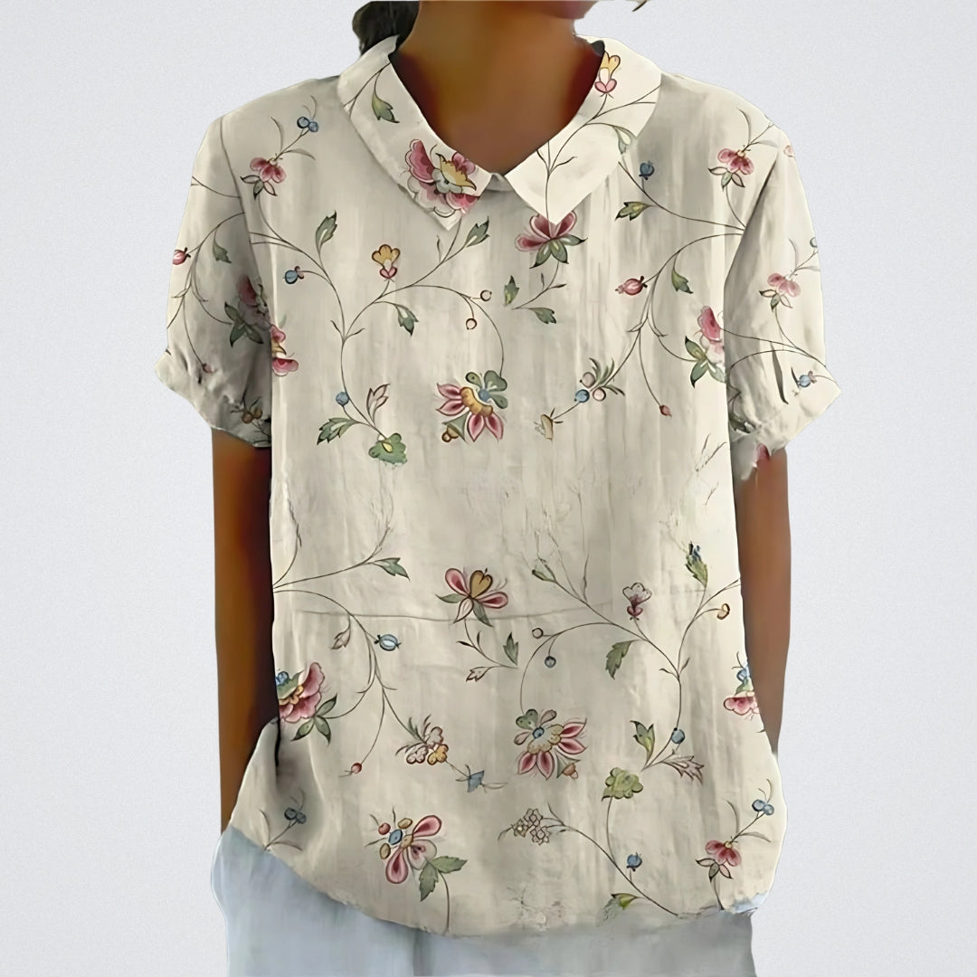 Lina™ | Blouse Florale en Lin