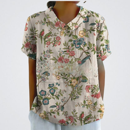 Lina™ | Blouse Florale en Lin