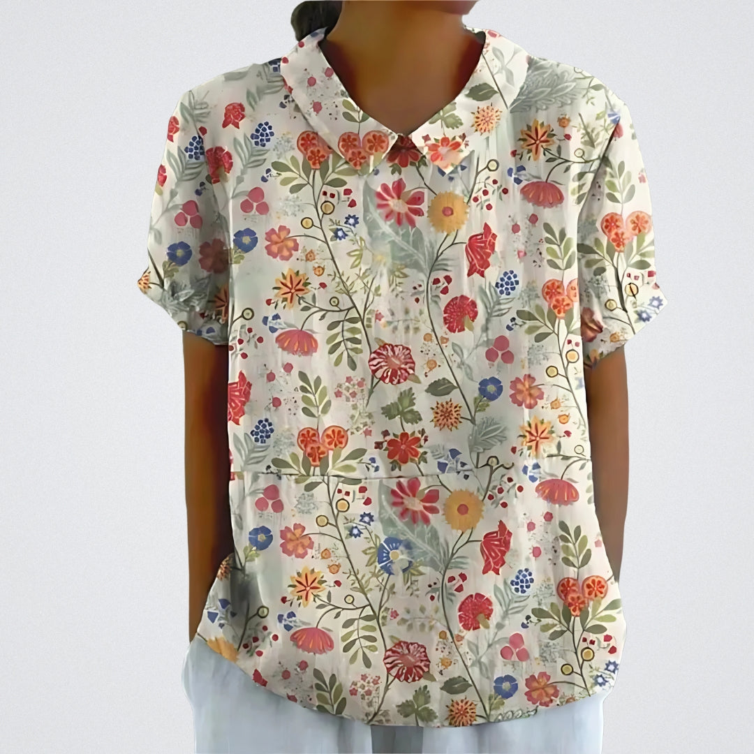 Lina™ | Blouse Florale en Lin