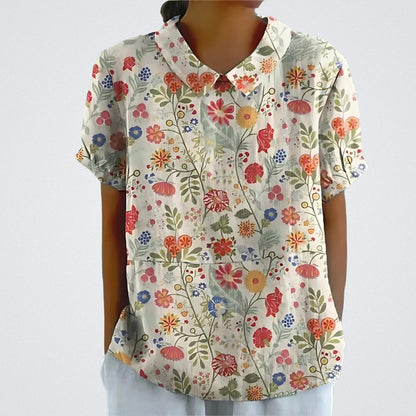 Lina™ | Blouse Florale en Lin