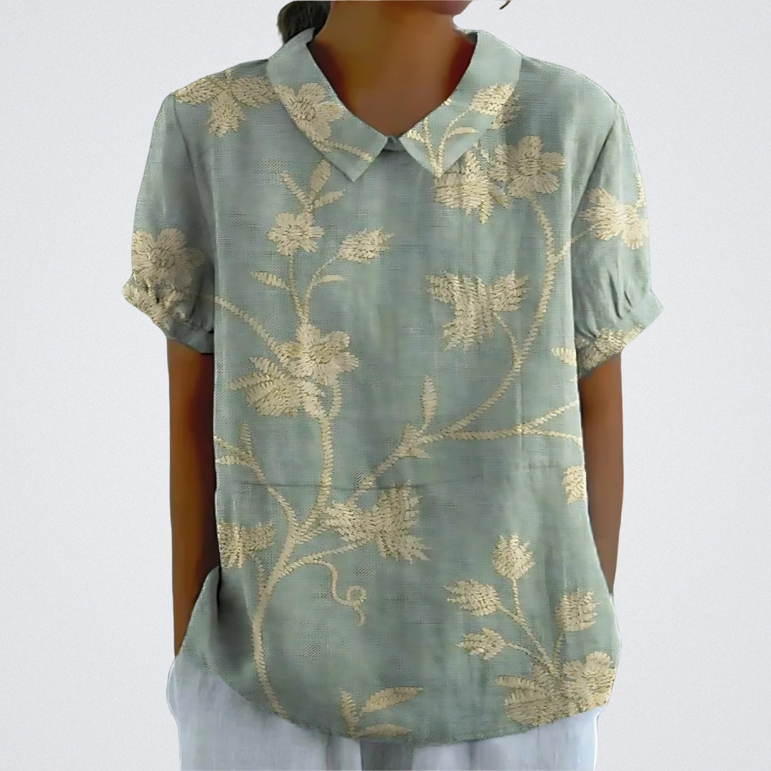 Lina™ | Blouse Florale en Lin