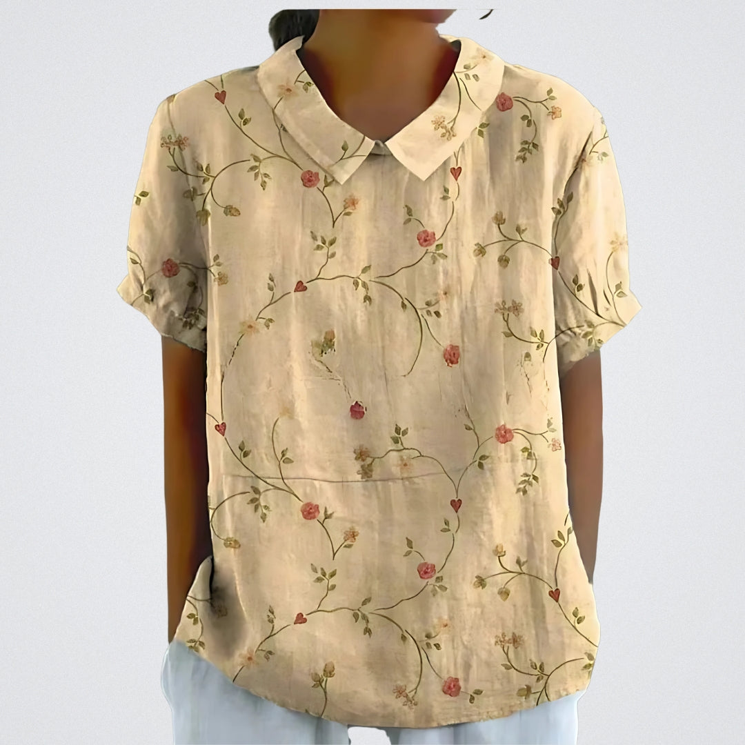Lina™ | Blouse Florale en Lin