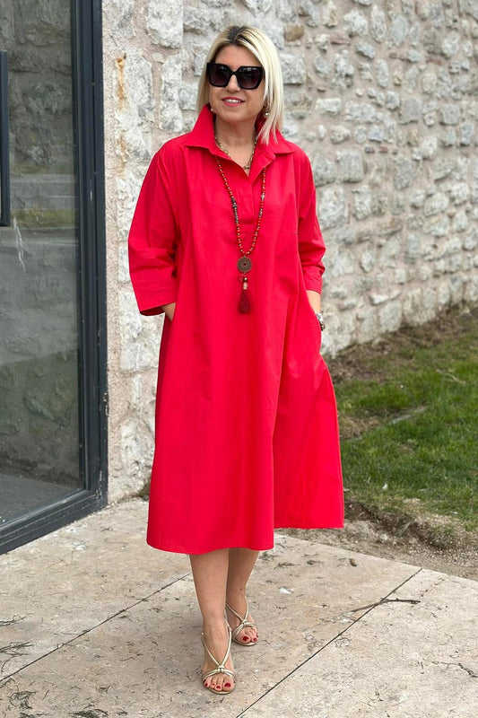 Élodie™ – Robe Décontractée en Coton à Poches Doubles