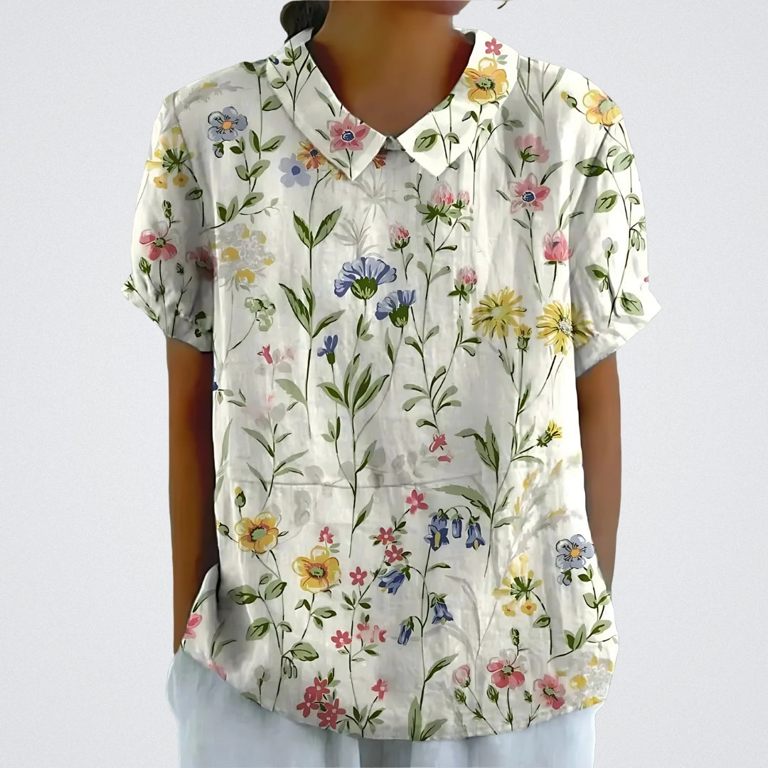 Lina™ | Blouse Florale en Lin