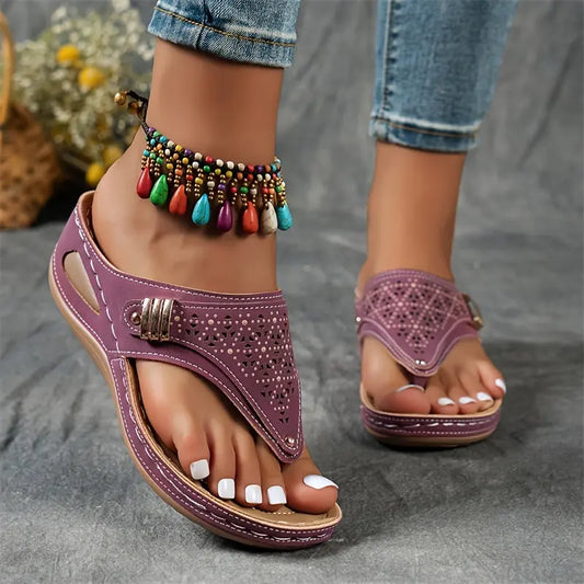 Élodie™ | Tongs Compensées pour Femme