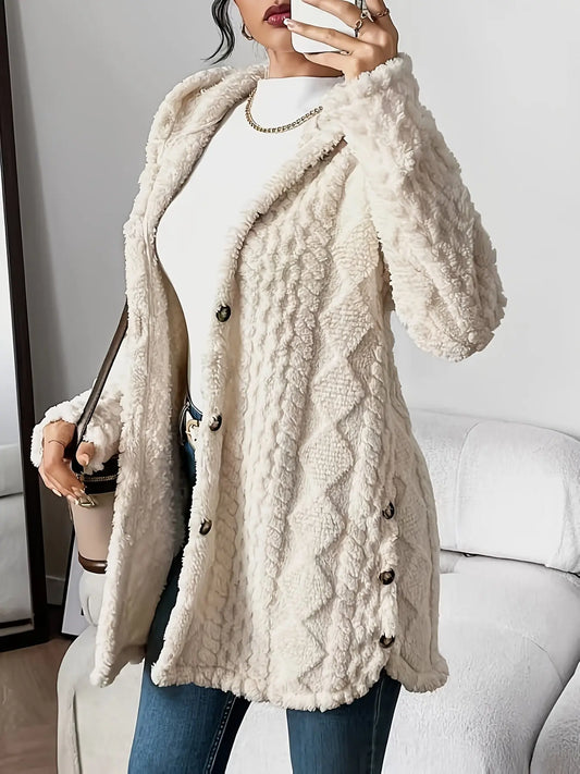Chloé™ | Manteau Douillet à Boutons – Élégance et Confort pour l’Hiver - Montela